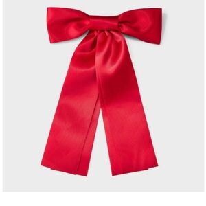 New Red Polyester  Bow Hair Clip